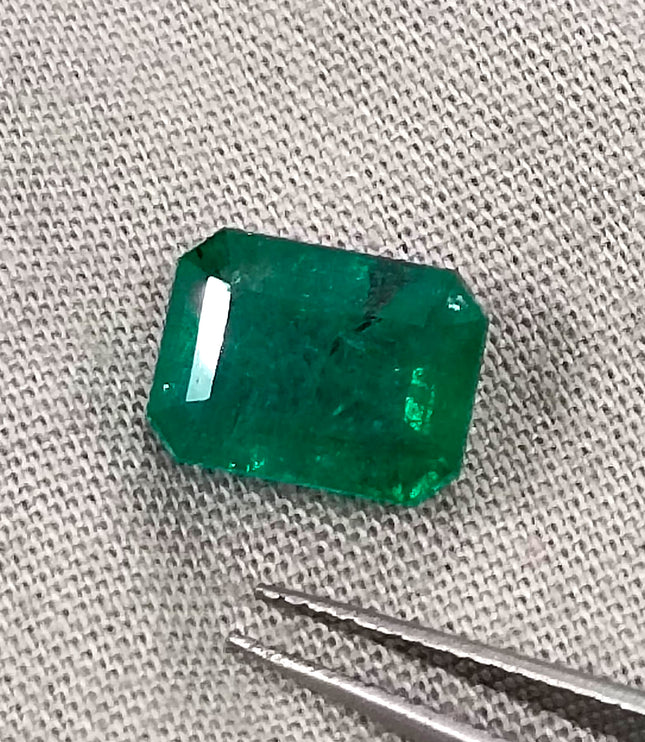 Deep Green 3.31ct Zambian Emerald, Certified Natural Octagon Cut Loose Gemstone