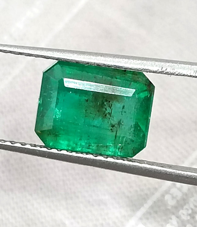2.79ct Natural Emerald Vivid Deep Green Zambian Octagon Cut Loose Gemstone