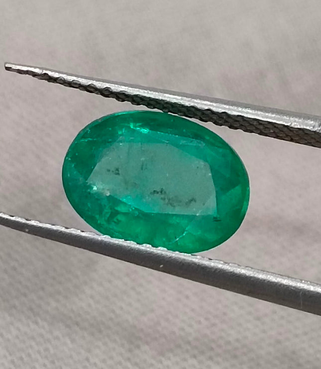 Zambian Emerald 2.31ct Certified Natural Medium Deep Green Oval Cut Loose Gemstone