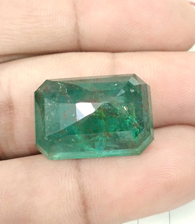 36.95ct Natural Emerald Deep Green Zambian Large Octagon Cut Loose Gemstone