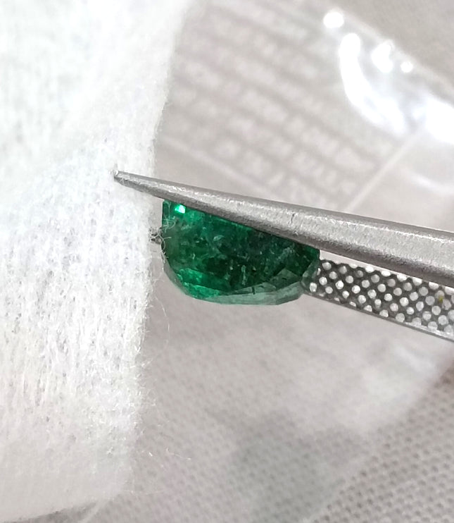 1.58ct Natural Emerald Deep Green Zambian Octagon Cut Loose Gemstone