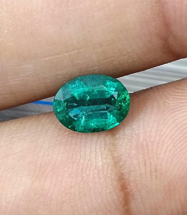 1.53ct Natural Emerald Zambia Medium Deep Green SGL Certified Oval Cut Loose Stone