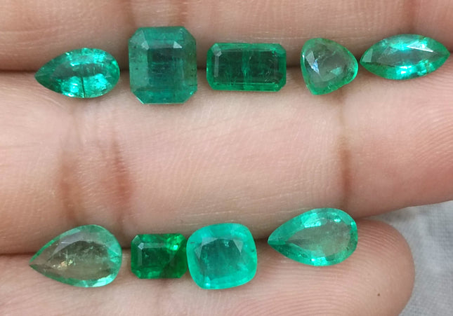 9.00ct Natural Zambian Emerald Parcel Minor Oiled Loose Gemstones