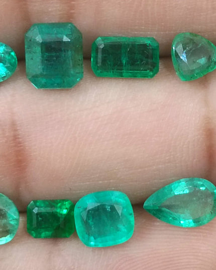 9.00ct Natural Zambian Emerald Parcel Minor Oiled Loose Gemstones