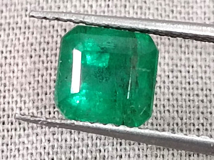 Zambian Emerald 1.61ct Natural Certified Medium Green Octagon Cut Loose Gemstone