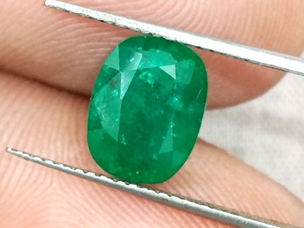 Zambian Emerald 2.80ct Deep Leaf Green Cushion Cut Loose Stone