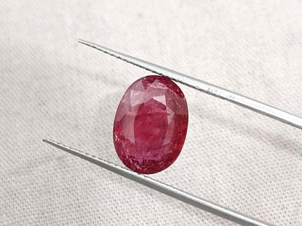 3.42ct Untreated Natural Mozambique Ruby Merlot Red Oval Cut Loose Stone