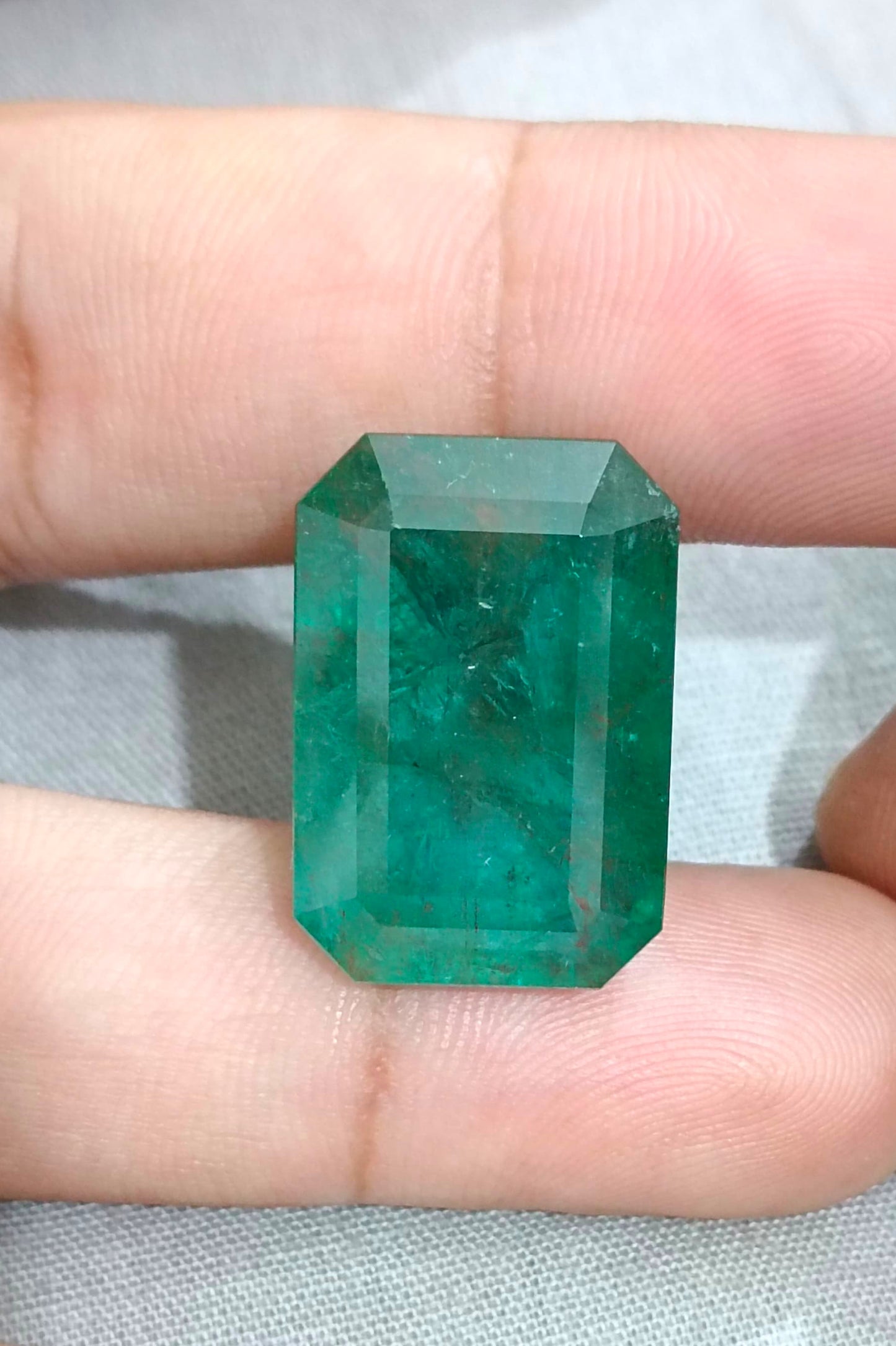 HUGE GSI Certified 36.95ct Deep Green Zambian Emerald , 100% Natural Earth Mined Gemstone