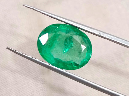 3.05ct Emerald Natural Zambia Medium Deep Green Oval Cut Loose Gemstone