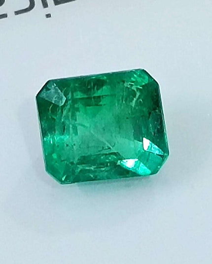 GSI Certified 1.06ct Medium Intense Green Zambian Emerald Minor Oiled Loose Gemstone