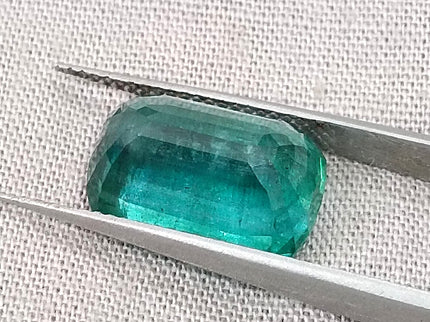 Natural Emerald 7.34ct Certified Deep Green Cushion Cut Natural Loose Stone