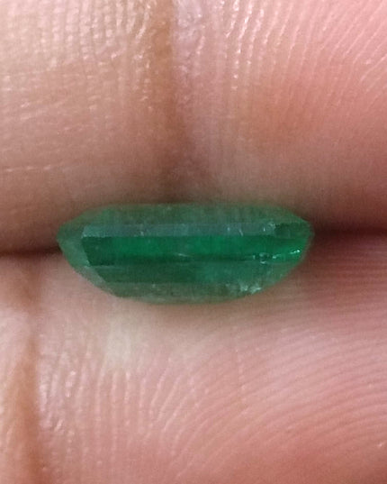 2.76ct GSI Certified Medium Green Zambian Emerald Minor Oiled Loose Gemstone