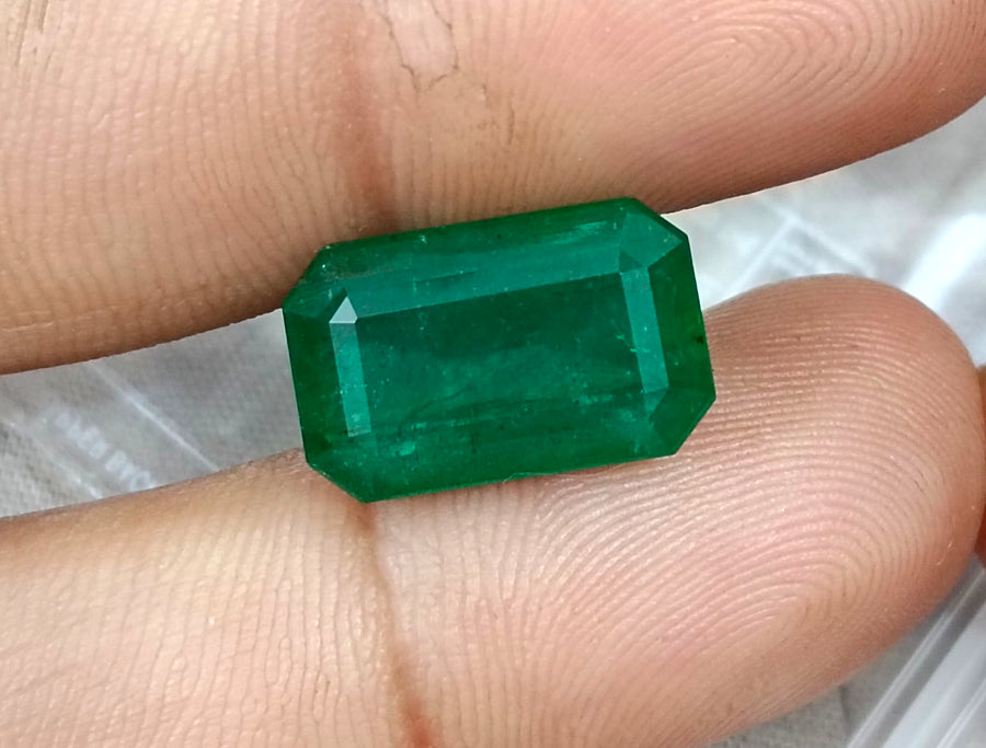 Zambian Emerald 10.36ct Natural Deep Velvet Green Octagon Cut Gemstone