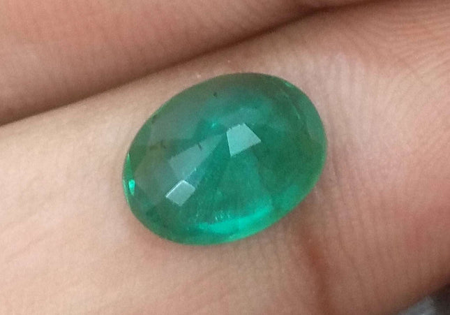 2.52ct GSI USA Certified Deep Green Zambian Emerald Minor Oiled Loose Gemstone