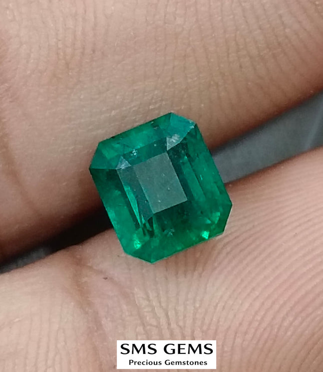 2.41ct Natural Emerald Vivid Green GSI Certified Octagon Cut Gemstone