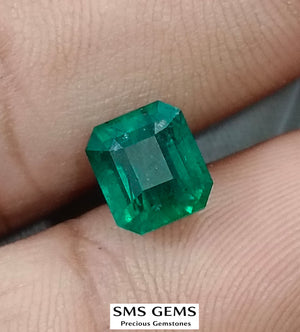 2.41ct Natural Emerald Vivid Green GSI Certified Octagon Cut Gemstone