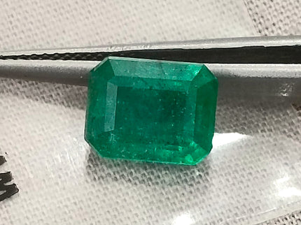 Zambian Emerald 3.05ct Natural Medium Deep Green Certified Octagon Cut Gemstone