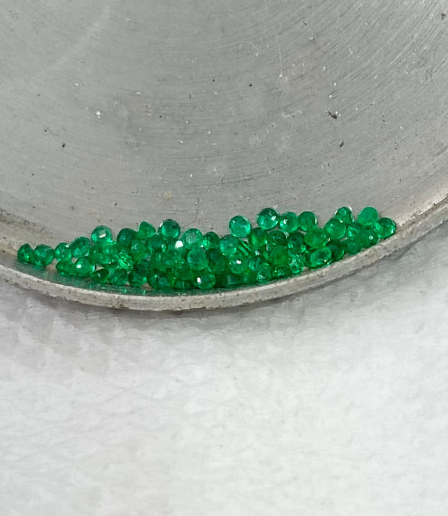 1.32ct Calibrated Panjshir Emerald Lot mm sizes Bright Spring Green Round Cut Loose Gemstones