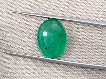 4.33ct Natural Emerald Medium Spring Green SGL Certified Oval Cut Gemstone
