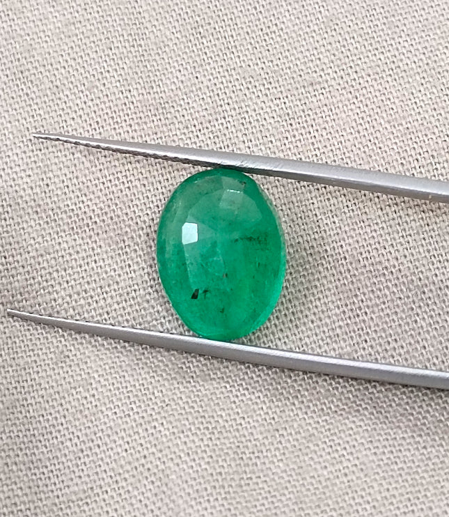 4.33ct Natural Emerald Medium Spring Green SGL Certified Oval Cut Gemstone