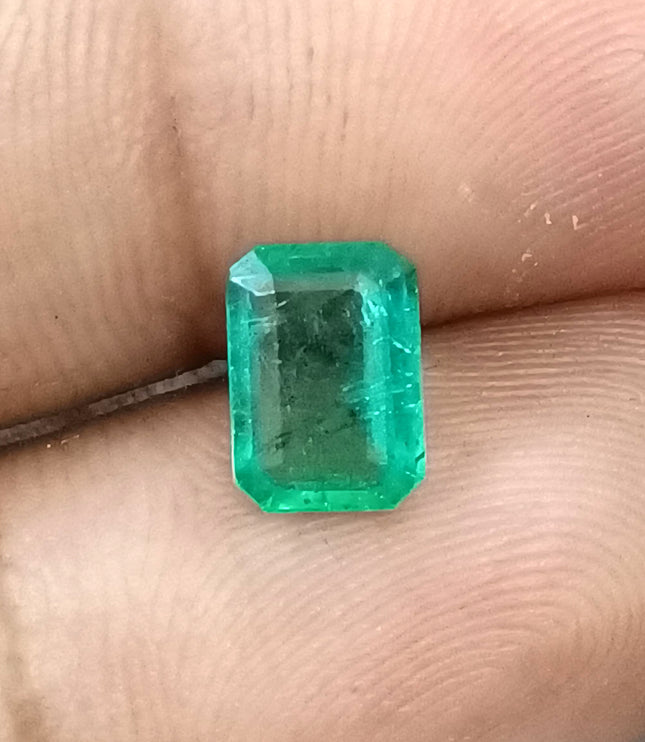 1.47ct Emerald Natural Pastel Green Octagon Cut Minor Oiled Loose Gemstone