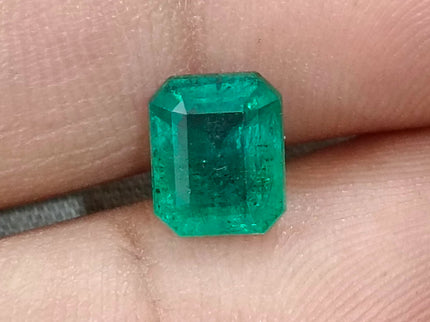 Zambian Emerald 1.80ct Certified Natural Medium Deep Green Octagon Cut Gemstone