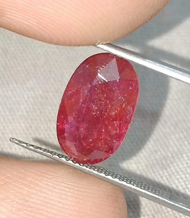 2.95ct Unheated Natural Mozambique Blood Red SGL Certified Ovsl Cut Gemstone