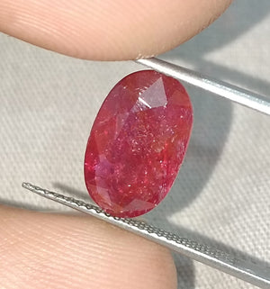 2.95ct Unheated Natural Mozambique Blood Red SGL Certified Ovsl Cut Gemstone