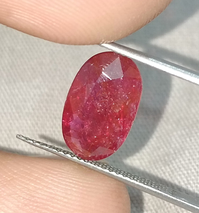 2.95ct Unheated Natural Mozambique Blood Red SGL Certified Ovsl Cut Gemstone