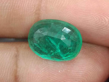 Natural Emerald 7.48ct Certified Deep Glass Green Oval Cut Loose Stone