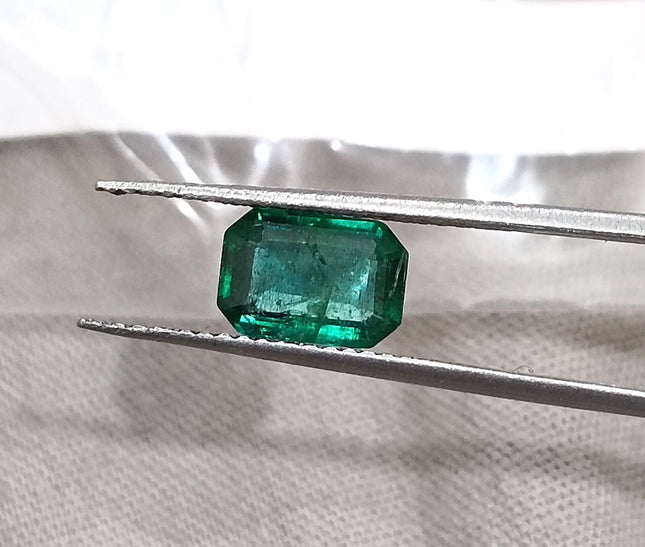 Natural Emerald 1.04ct SGL Certified Zambian Deep Green Minor Oiled Octagon Cut Loose Gemstone