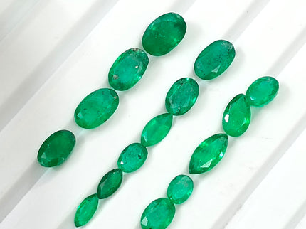 2.65ct Natural Emerald Parcel Vivid Deep Green Zambian Mixed Cut Loose Gemstones