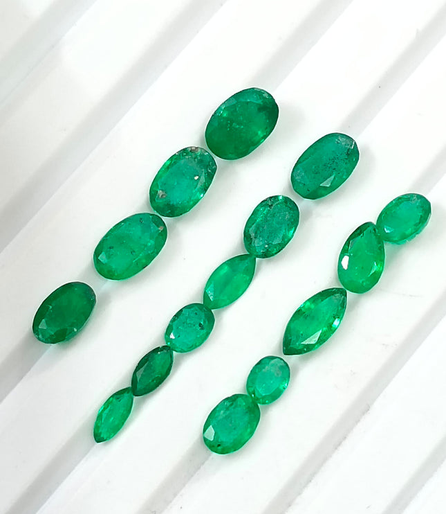 2.65ct Natural Emerald Parcel Vivid Deep Green Zambian Mixed Cut Loose Gemstones