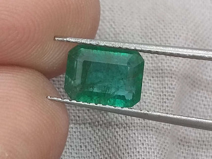 Certified 1.51ct Natural Zambian Emerald, Deep Green.