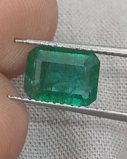 GSI Certified 1.51ct Deep Golden Green Natural Zambian Emerald Minor Oiled Loose Gemstone