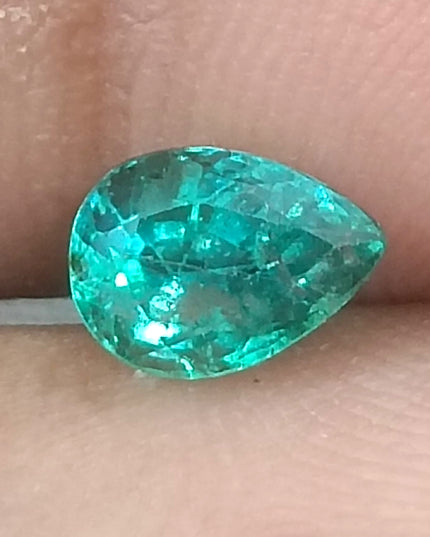 GSI Certified 1.04ct Medium Bluish Green Natural Zambian Emerald Minor Oiled Loose Gemstone