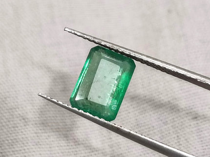 1.64ct Medium Deep Green Natural Swat Emerald Octagon Cut Loose Gemstone