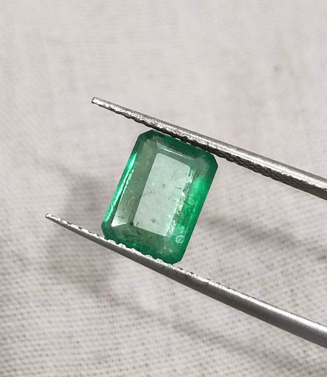 1.64ct Medium Deep Green Natural Swat Emerald Octagon Cut Loose Gemstone