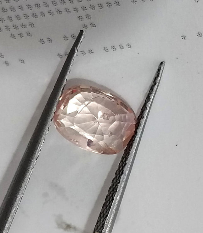 Untreated 1.27ct Padparadscha Sapphire Natural IGI Certified Pinkish Orange Cushion Cut Gemstone