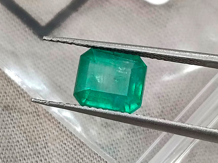 2.15ct Zambian Emerald, Certified Natural Medium Green Octagon Cut Gemstone