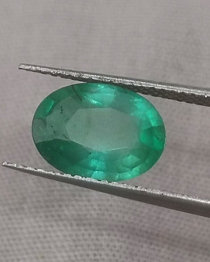 GSI certified 1.98ct Medium Green Natural Zambian Emerald Minor Oiled Loose Gemstone