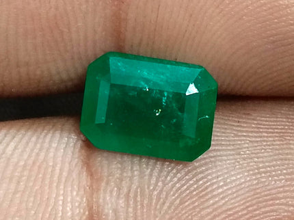 Zambian Emerald 3.29ct Deep Green Octagon Cut Gemstone