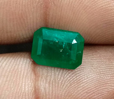 Zambian Emerald 3.29ct Deep Green Octagon Cut Gemstone