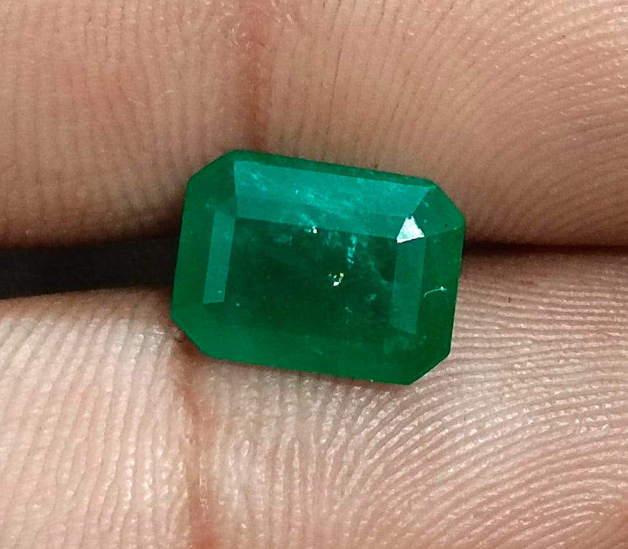 Zambian Emerald 3.29ct Deep Green Octagon Cut Gemstone