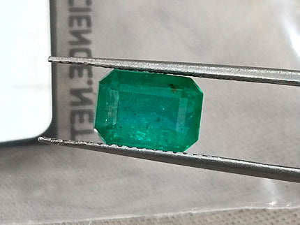 Zambian Emerald 1.70ct Certified Natural Deep Green Octagon Cut Gemstone