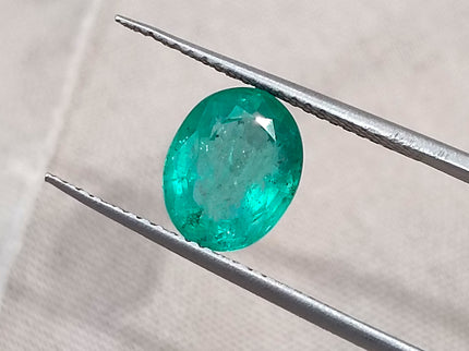 2.09ct Bright Medium Sea Foam Green SGL Certified Oval Cut Gemstone