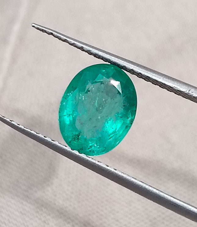 2.09ct Bright Medium Sea Foam Green SGL Certified Oval Cut Gemstone