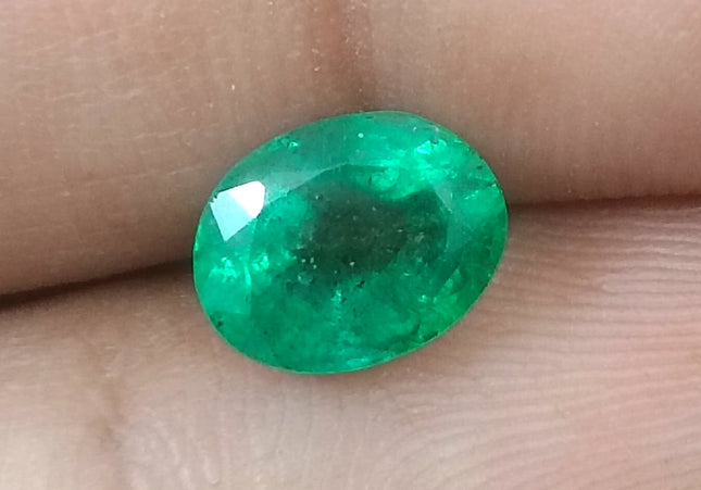 1.51ct Vivid Deep Golden Green Natural Zambian Emerald