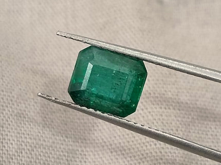2.22ct Zambian Emerald, Dark Green Octagon Cut Certified Natural Loose Gemstone