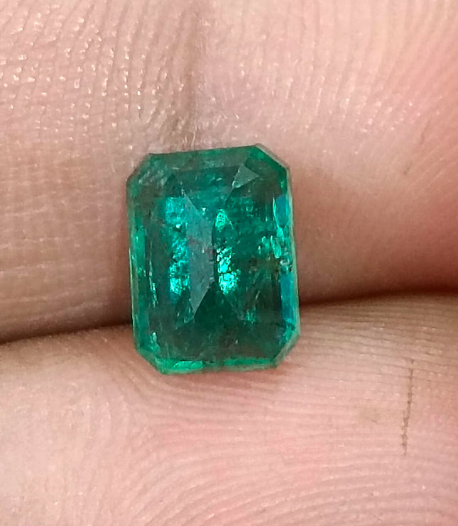 1.98ct Zambian Emerald, Vivid Deep Green Octagon Cut Certified Gemstone